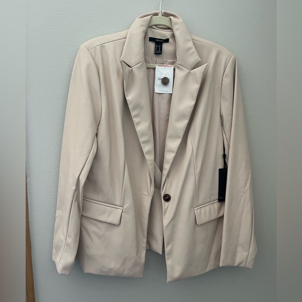 faux leather blazer